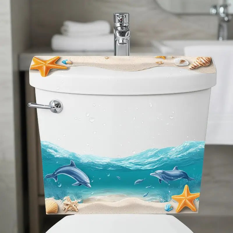 3D Ocean Wave Toilet Sticker Durable Waterproof Anti Slip Removable Creative Bathroom Decor Decal Free Shipping Oasis Select