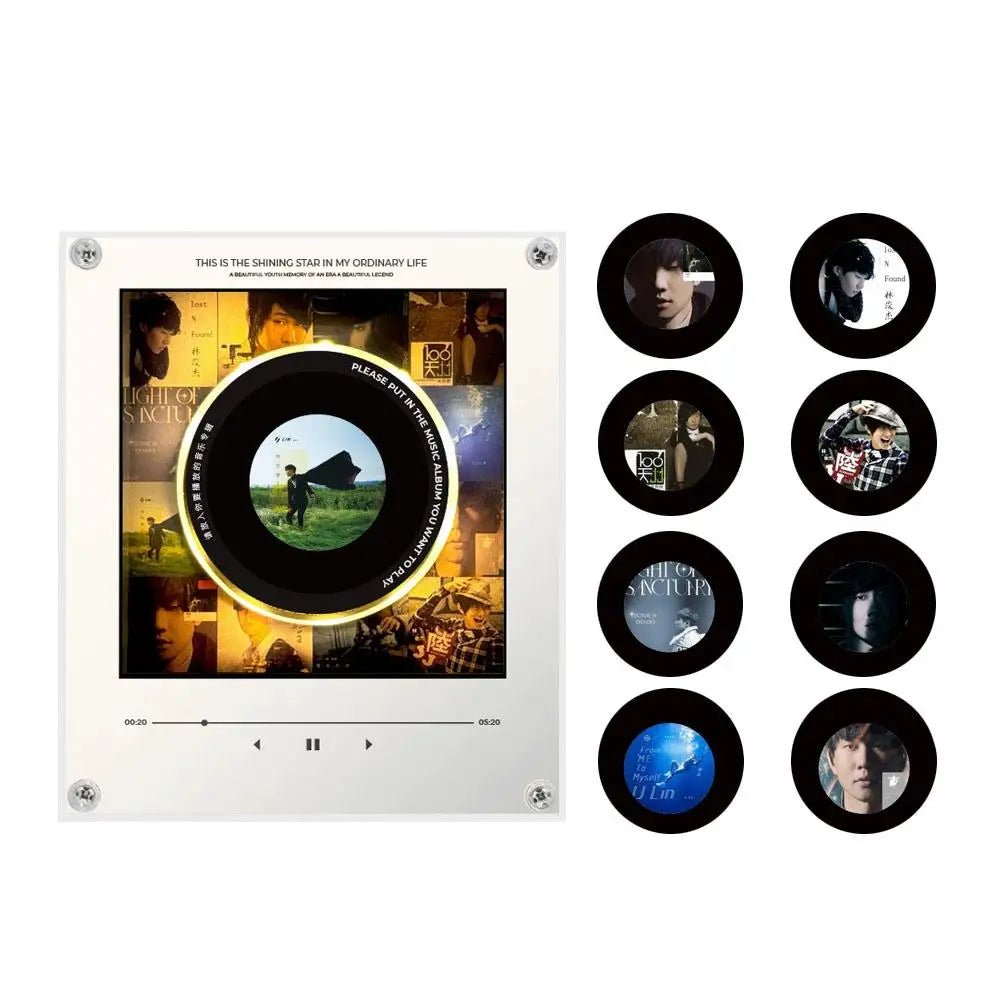 NFC Sensing Song Player With Acrylic Built-in Speaker Rotating Disc Night Light Automatic Singing Refrigerator Magnetic Sticker Oasis Select 05