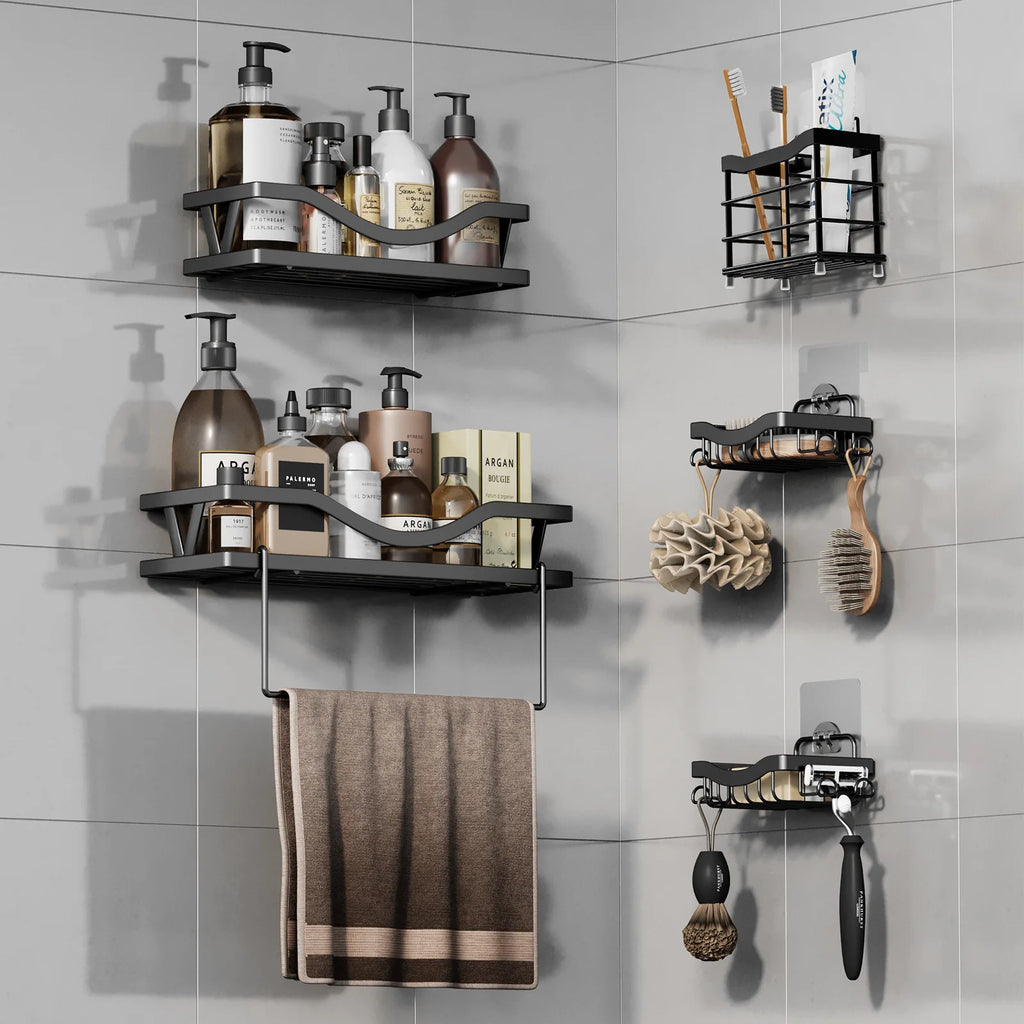 Bathroom Toilet Shelf No Punching Toilet Wall Storage Rack Shower Room Wall Shelf Oasis Select