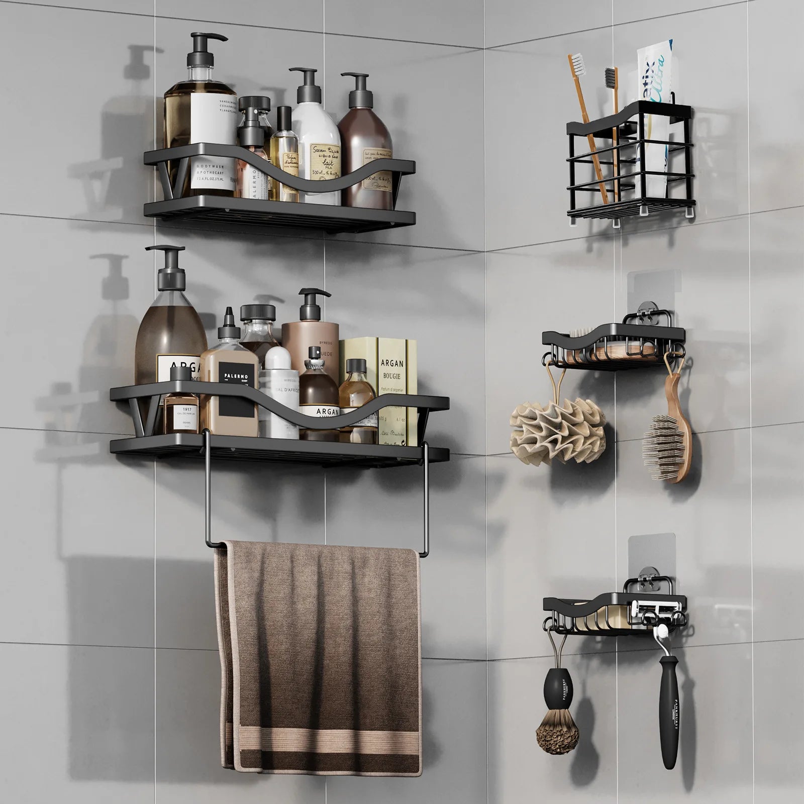 Bathroom Toilet Shelf No Punching Toilet Wall Storage Rack Shower Room Wall Shelf Oasis Select