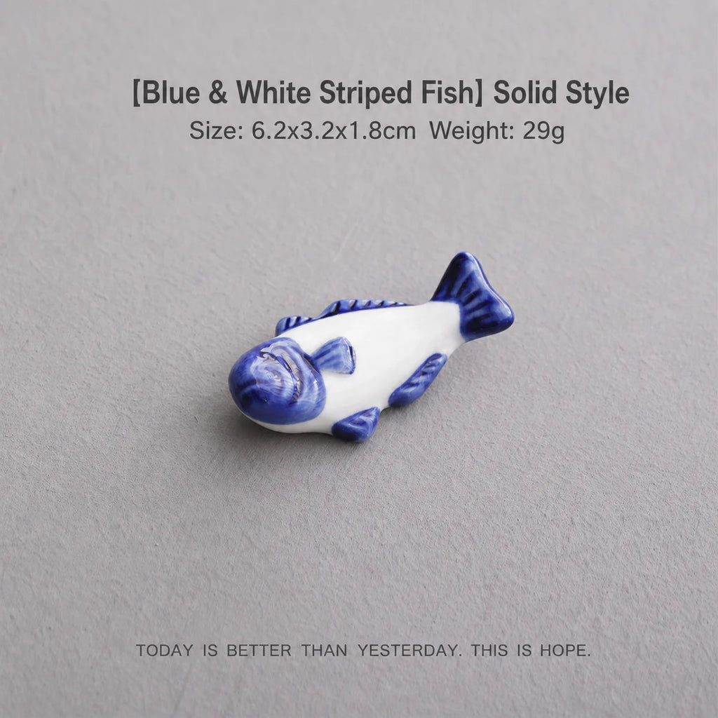 Ceramic Fish Chopstick & Pen Holder – Decorative Desk Ornament