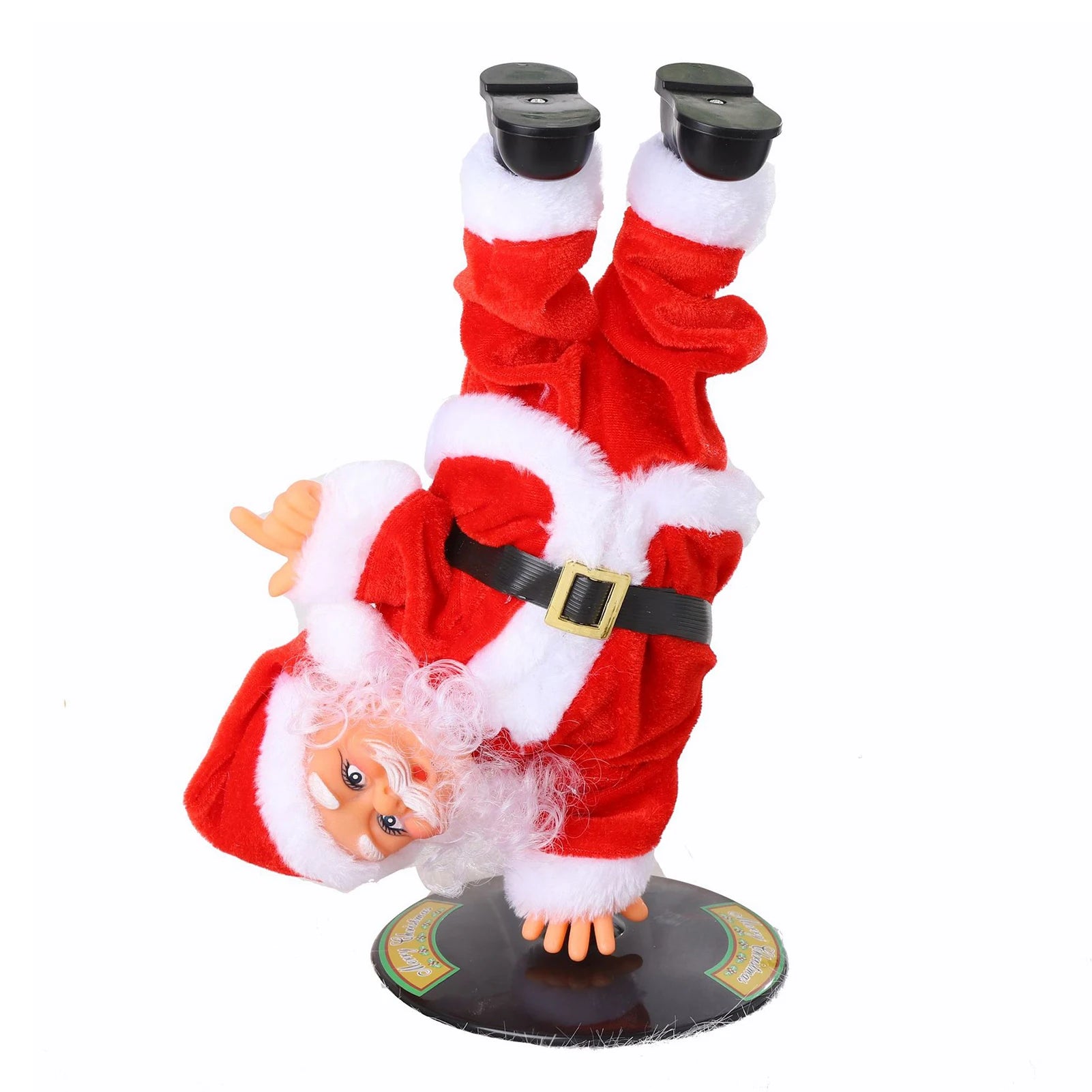 Breakdancing Headstand Santa Plush Toy – Singing & Spinning