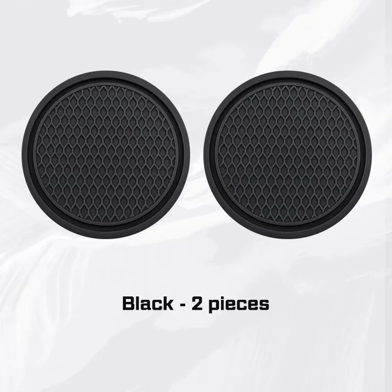 2/4pcs Car Coaster Water Cup Mat Accessories For Dodge Ram Charger Journey Durango Jeep Grand Cherokee Anti-Slip Drink Pad Oasis Select 2pcs black