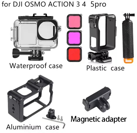 45M Waterproof Dive Case + Filters for DJI OSMO Action 3/4/5 Pro