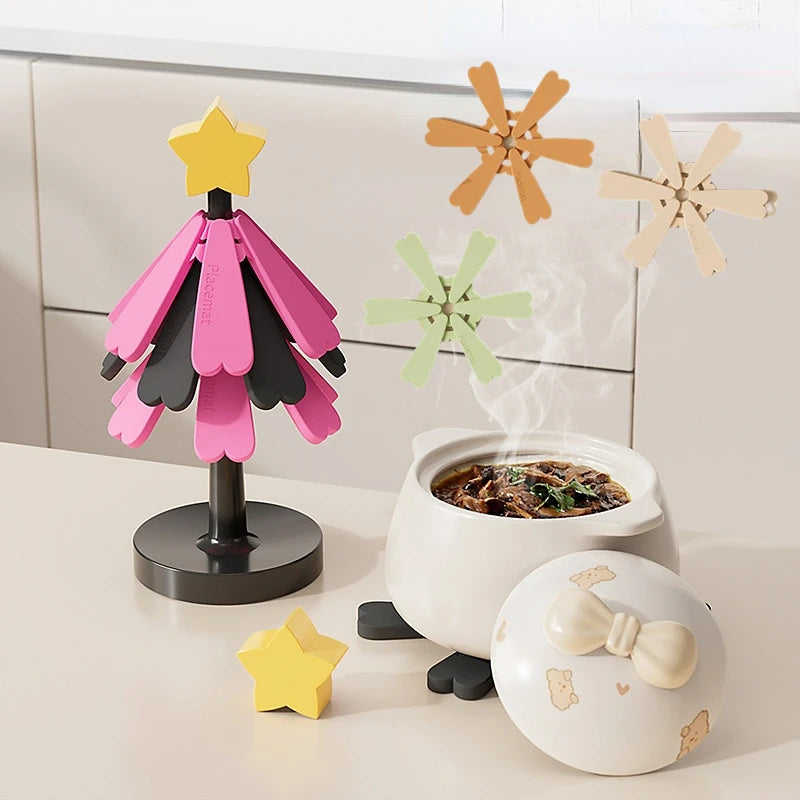 Christmas Tree Silicone Trivet Mat – Heat Resistant Coaster