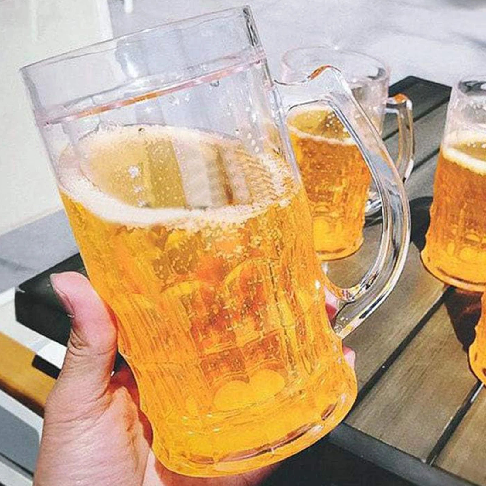 Fake Beer Mug Prank Cup – 450ml Transparent Double-Layer