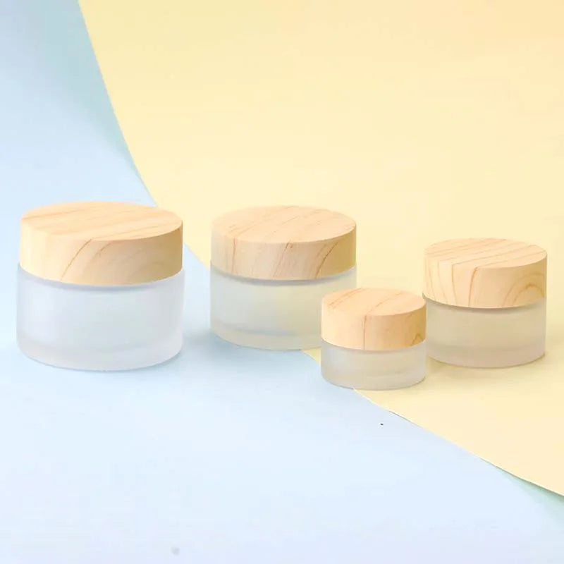 5g/10g/30g/50g Empty Glasses Cosmetic Makeup Jar Pots Frosted Sample Bottles Eyeshadow Face Cream Lip Balm Refillable Containers Oasis Select