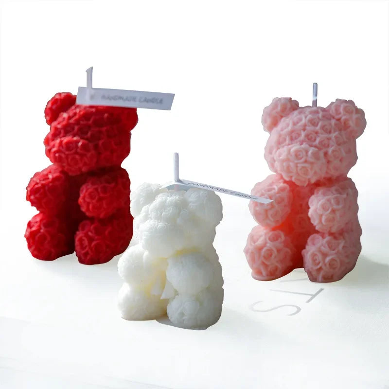 Hand Gift Creative Rose Bear Home Decoration Fragrance Advanced Atmosphere Birthday Gift Scented Candle Oasis Select