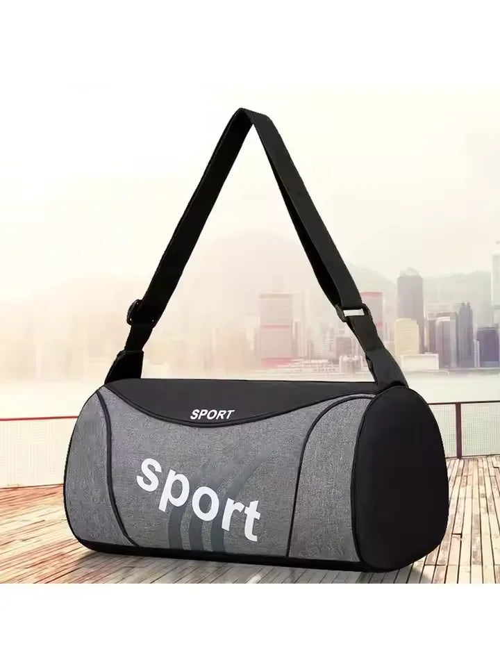 Women's & Men's Gym Bag Unisex Outdoor Crossbody Shoulder Backpack Personalized Duffel Overnight Travel Yoga Sports Bag Oasis Select GRAY