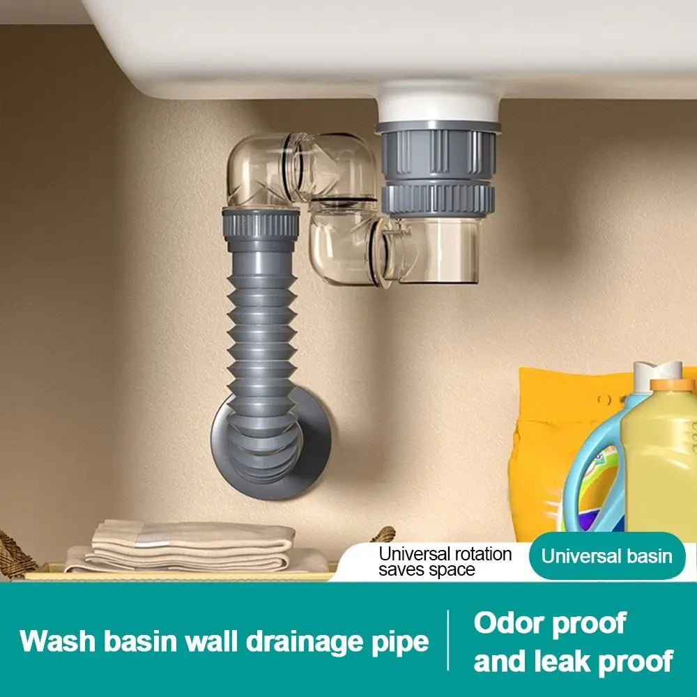 Retractable Sink Drain Pipe Set – Anti-Clog & Anti-Odor