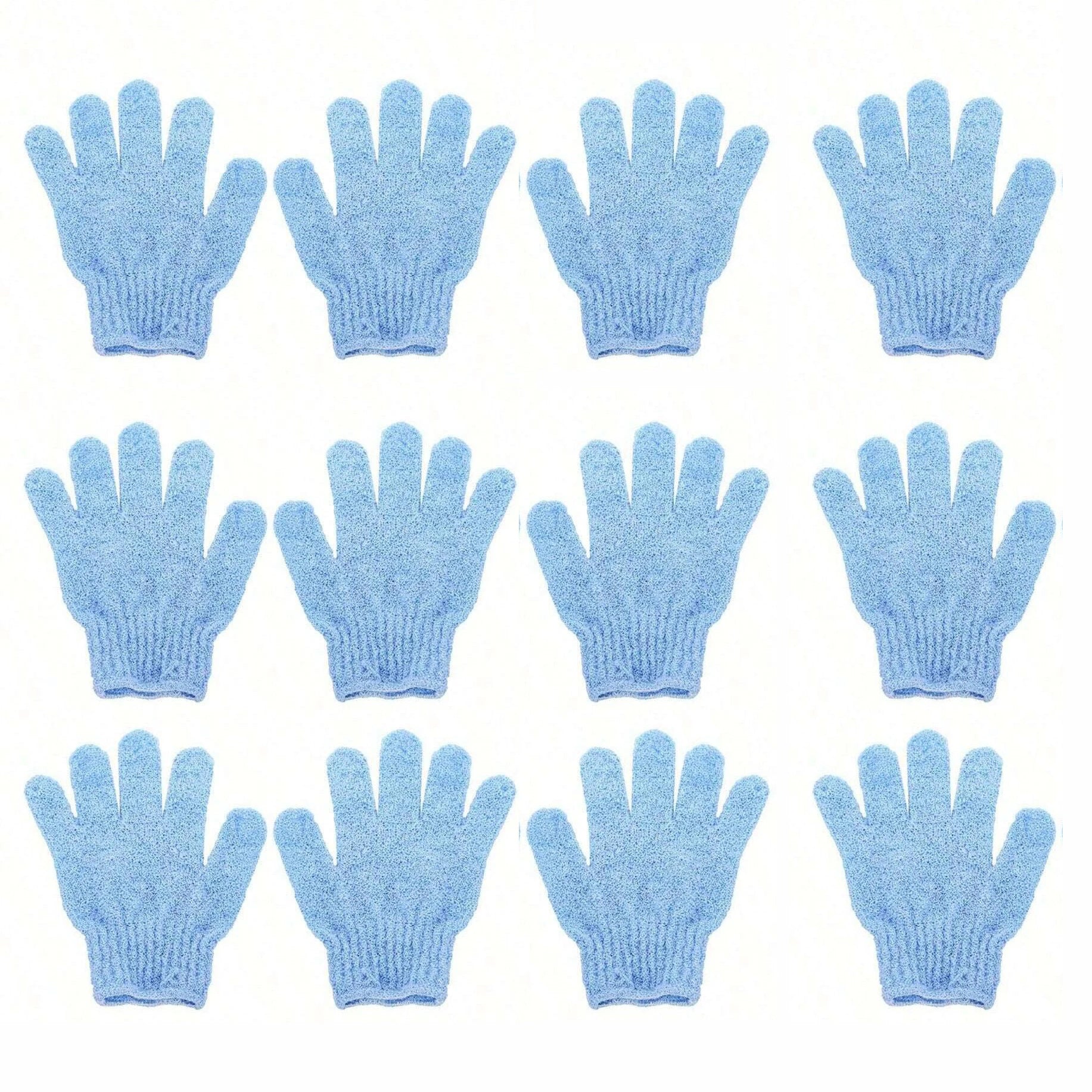 2pcs/6pcs/12pcs Reversible Exfoliating Shower Gloves, Body Scrub Gloves, ,Cleansing Tools Bath Towel Bath Products Back Scrub Oasis Select 12pcs blue