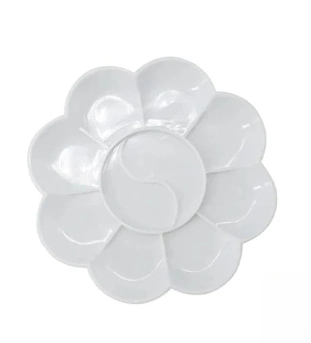 1-5PCS Flower Painting Palette Wells Plastic Reusable Artists Acrylic Watercolor Oil Portable Easy Clean Mixing Tray Oasis Select M 1pc