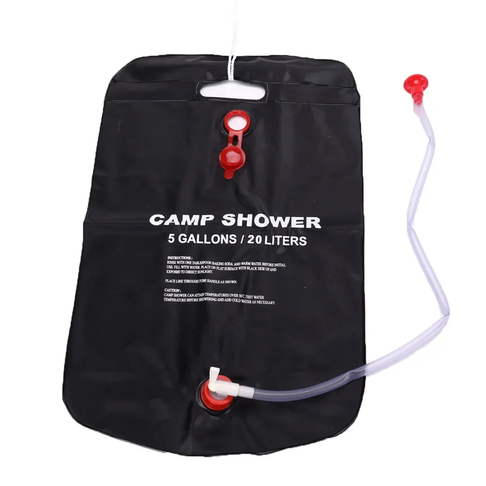 20L Portable Camping Shower Bag Outdoor Travel Hiking BBQ Cycling Beach Swimming Solar Heated Bathing Water Bag Oasis Select