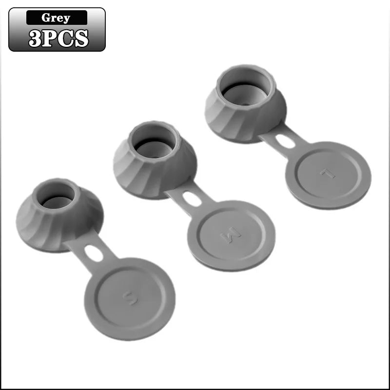 Bottle Emptying Cap Adapter Set Inverted Flip Top Connector in 3 Sizes for Refill Use Shampoo Lotion Cream Travel Containers Oasis Select Grey-3PCS