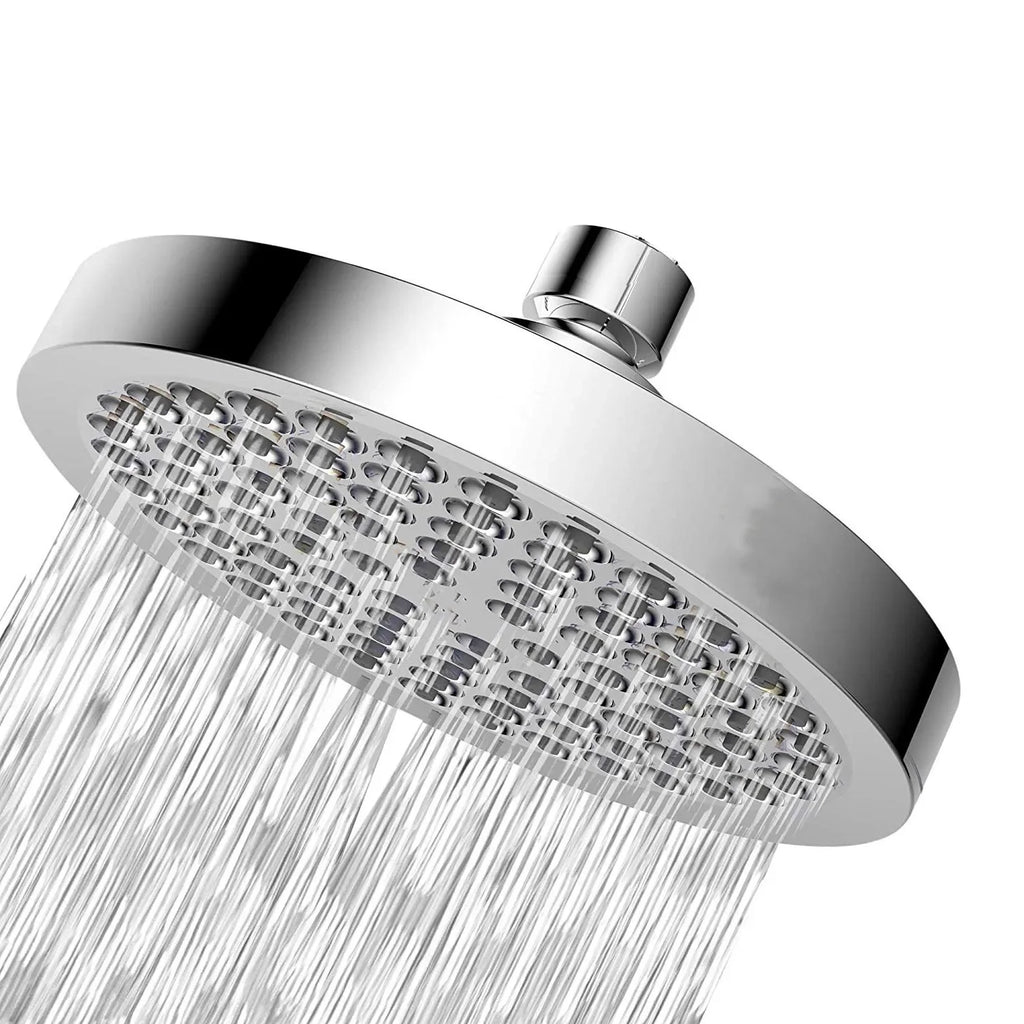 New 6 inches High Pressure Rain Shower Head with Arm 1min Installation Polished Chrome Rainfall Showerhead Anti-Clogging Nozzles Oasis Select Sliver 1