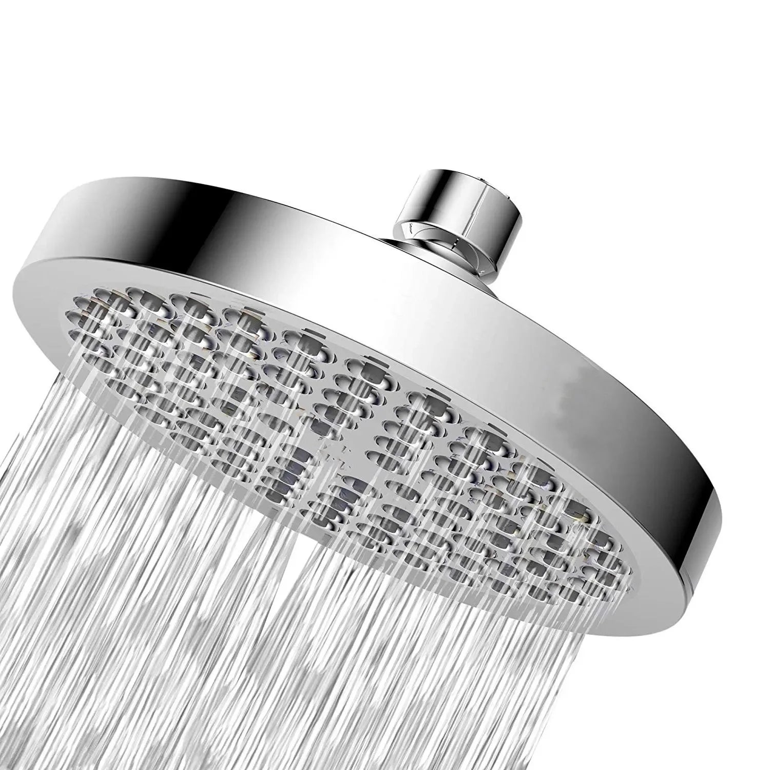 New 6 inches High Pressure Rain Shower Head with Arm 1min Installation Polished Chrome Rainfall Showerhead Anti-Clogging Nozzles Oasis Select Sliver 1