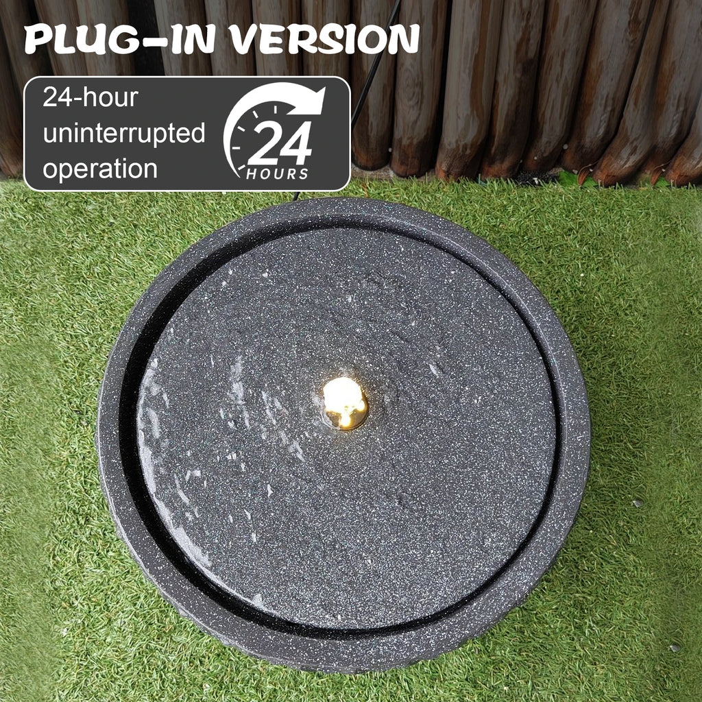 Shunmaii LED Freestanding Cement Waterfall Fountain – Garden Patio Outdoor Garden Fountain Oasis Select