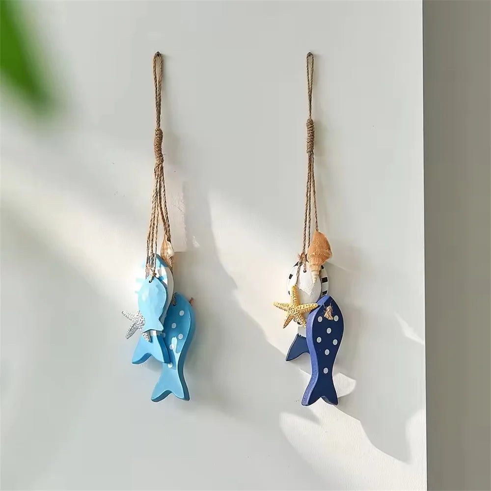 Wooden Fish Wall Hanging Ornaments | Nautical Beach Decor