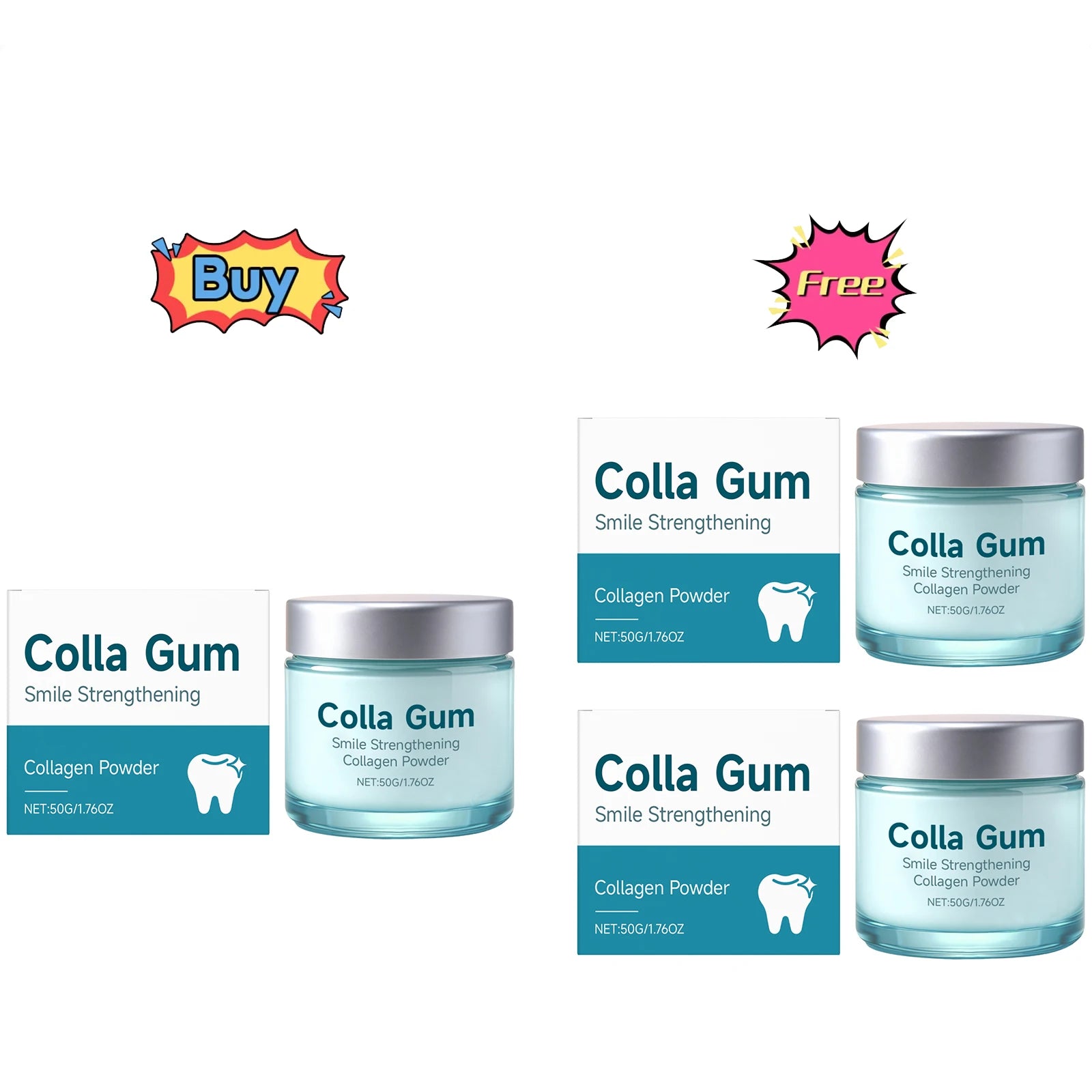 Collagen Tooth Powder Gentle Cleaning Stain Removal Fresh Breath Teeth Care Daily Oral Hygiene Brightening Natural Teeth 50G Oasis Select buy 1 free 2
