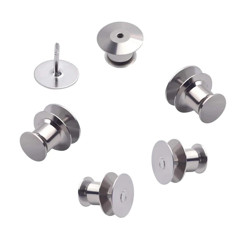 40pcs Platinum Colors Clutch Pin Backs with Tie Tacks Blank Pins Kit, Locking Bulk Metal Pin Keepers Locking Clasp Oasis Select