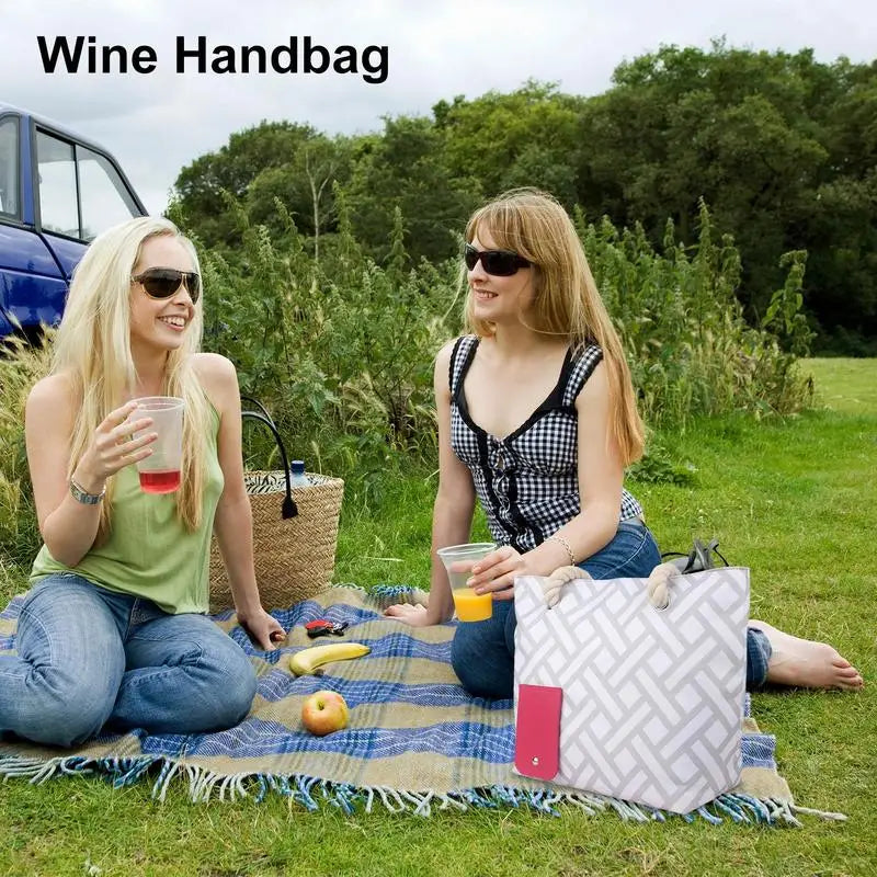 Wine Carrier Bag Travel Wine Bag With Handle Insulated Wine Carrier Splash-Proof Wine Preservation Tote Bag For Travel camping Oasis Select
