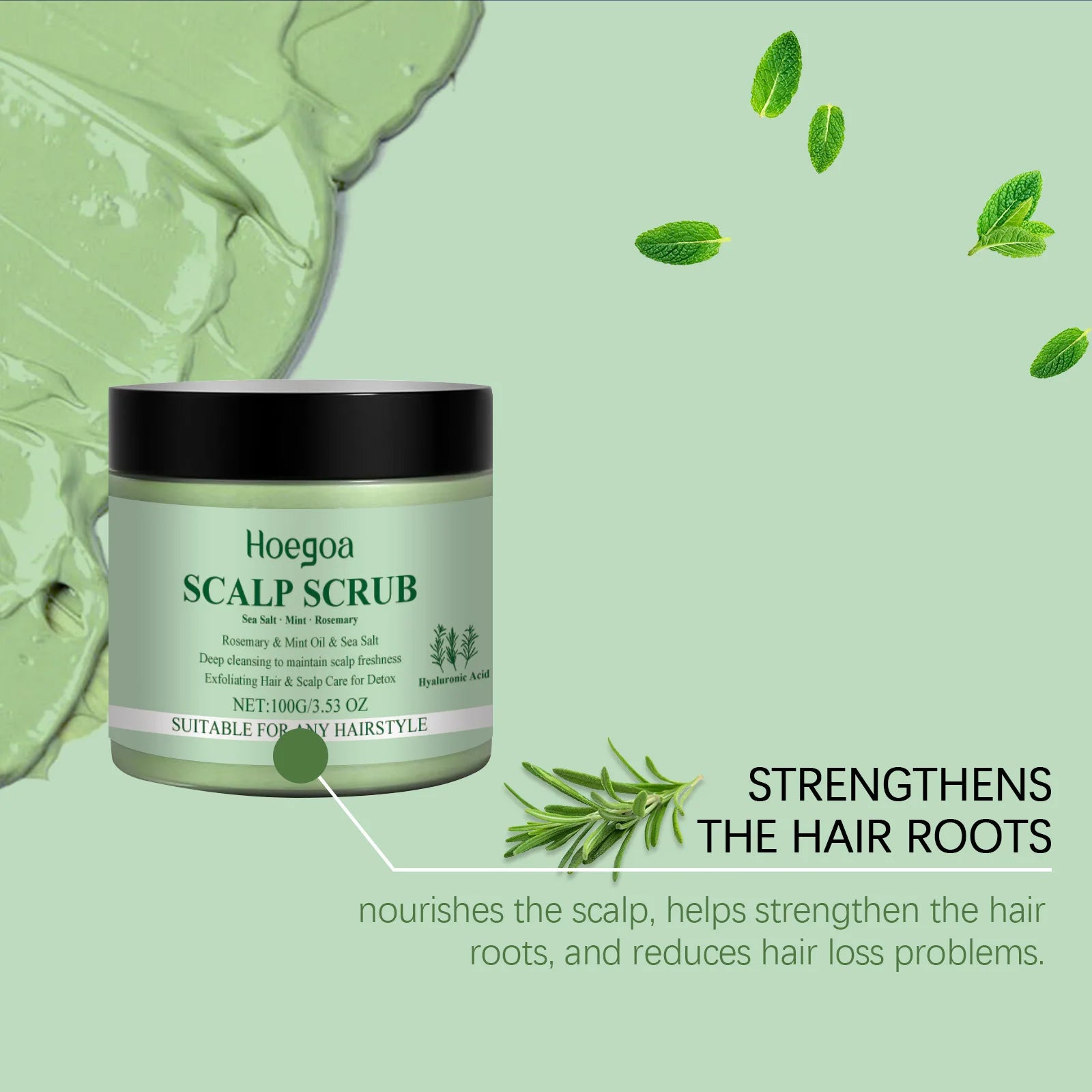 HOEGOA Rosemary Scalp Scrub – Deep Cleanse & Nourish Scalp Scrub Oasis Select