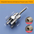 4/6 Points PVC Pipe Threader Kit Internal/External Thread Fast PPR Water Pipe Opener Tap Thread Tap Waterpipe Tapping Tool Oasis Select 4 Points
