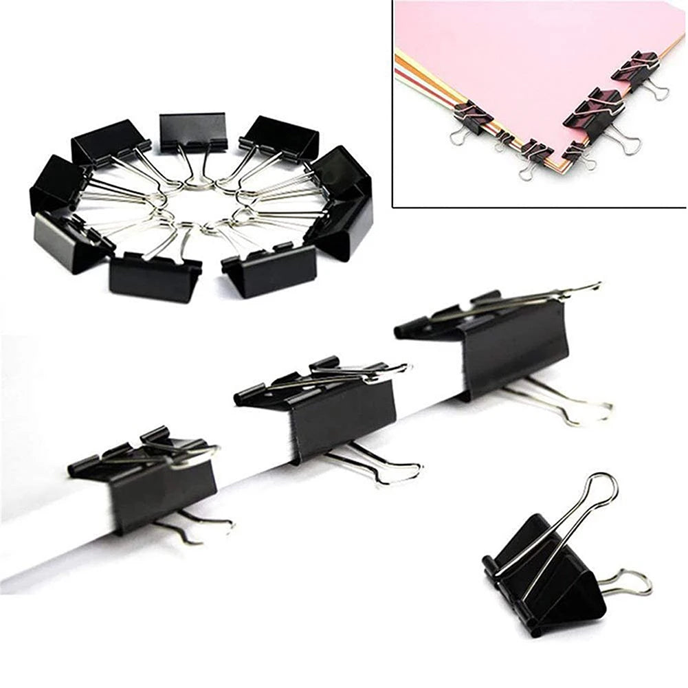 Metal Binder Clips 10-Pack – Fold Back Clamps 15–32mm