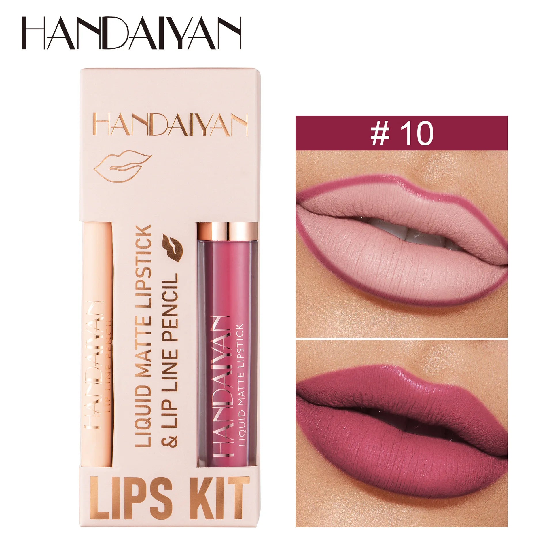 Women 2 in 1 Lipstick and Liner Set Waterproof Matte Makeup Korean Beauty Long Lasting Cosmetic Lip Kit Oasis Select 10