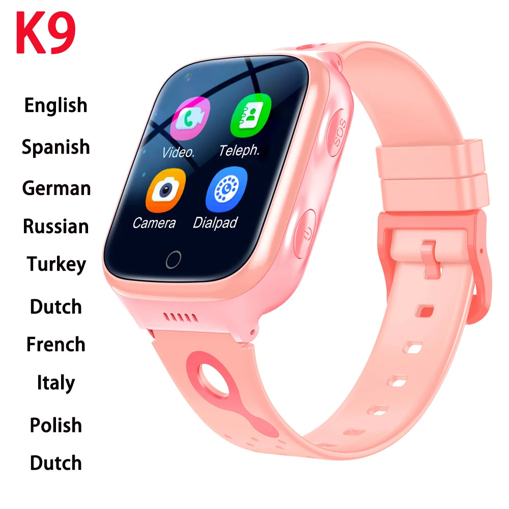 4G Kids Smart Watch Camera SOS Waterproof GPS WIFI Video Call Monitor Tracker Location LBS Smartwatch Children Watch Boy Girl Oasis Select K9 pink