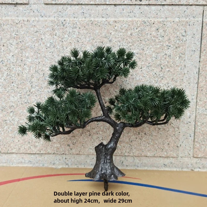 Artificial Pine Bonsai Tree – Faux Desktop Plant Decor