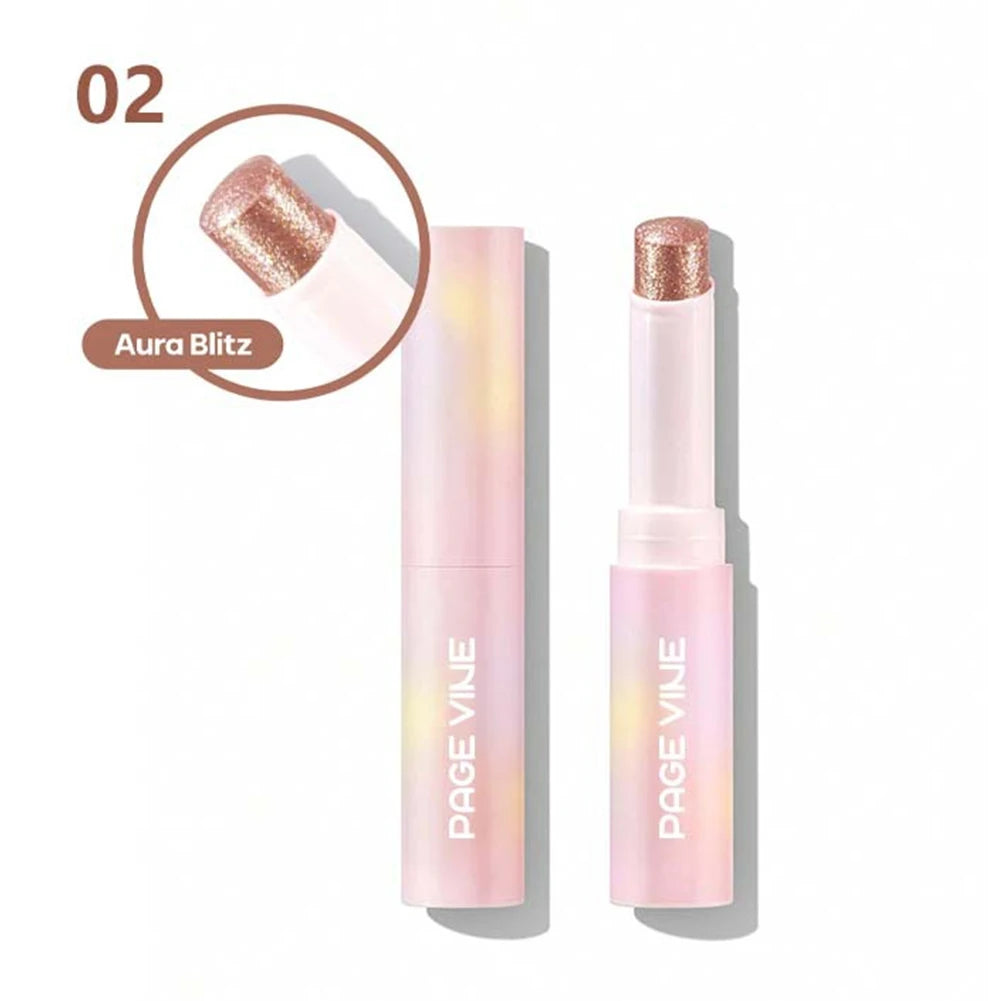 Sparkling Jelly Highlighter Stick Pearlescent Monochrome Shine Glitter Highlight Eyeshadow Stick High Gloss Face Brighten Makeup Oasis Select 02