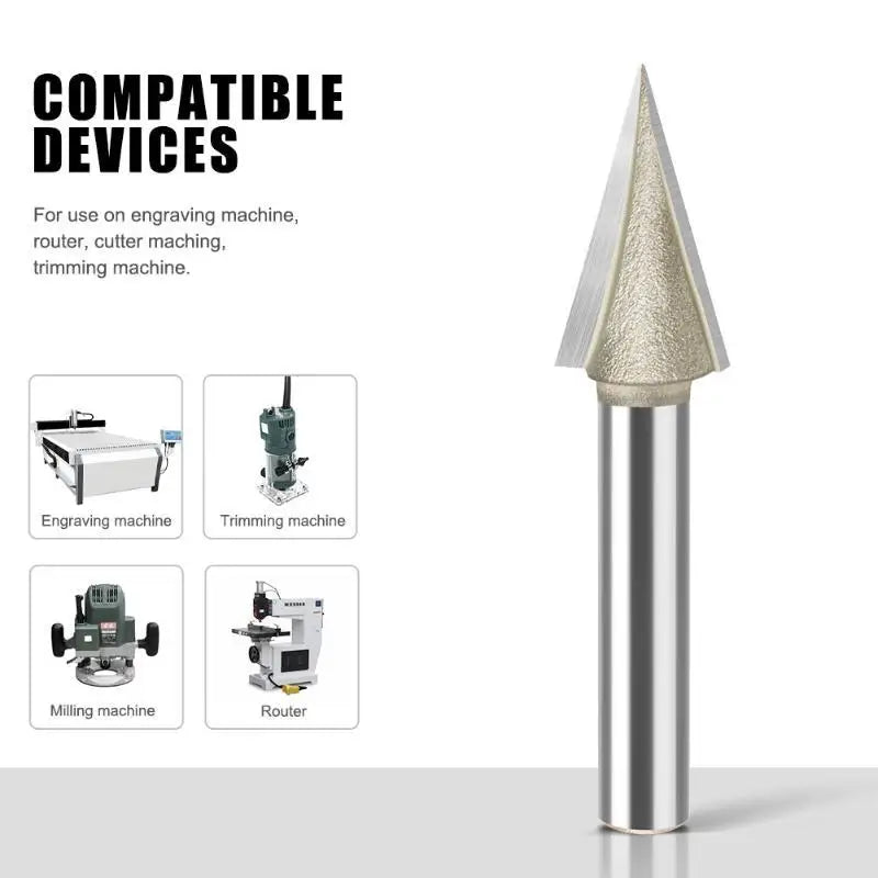 30° V Groove Router Bit 1/4" Shank | Tungsten Steel Wood Carving