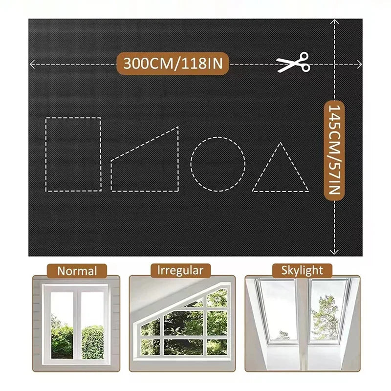1-5PCS Self Adhesive Blackout Window Film Portable Travel Light Blocking Curtain for Bedroom RV Office Removable No Drill Oasis Select