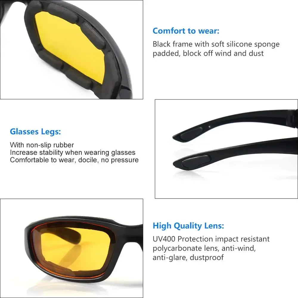 Universal Motorcycle Goggles Bicycle Motorcycle Windproof Goggles Men Women Sunglasses Anti-Fog UV400 Dust-proof Glasses Oasis Select