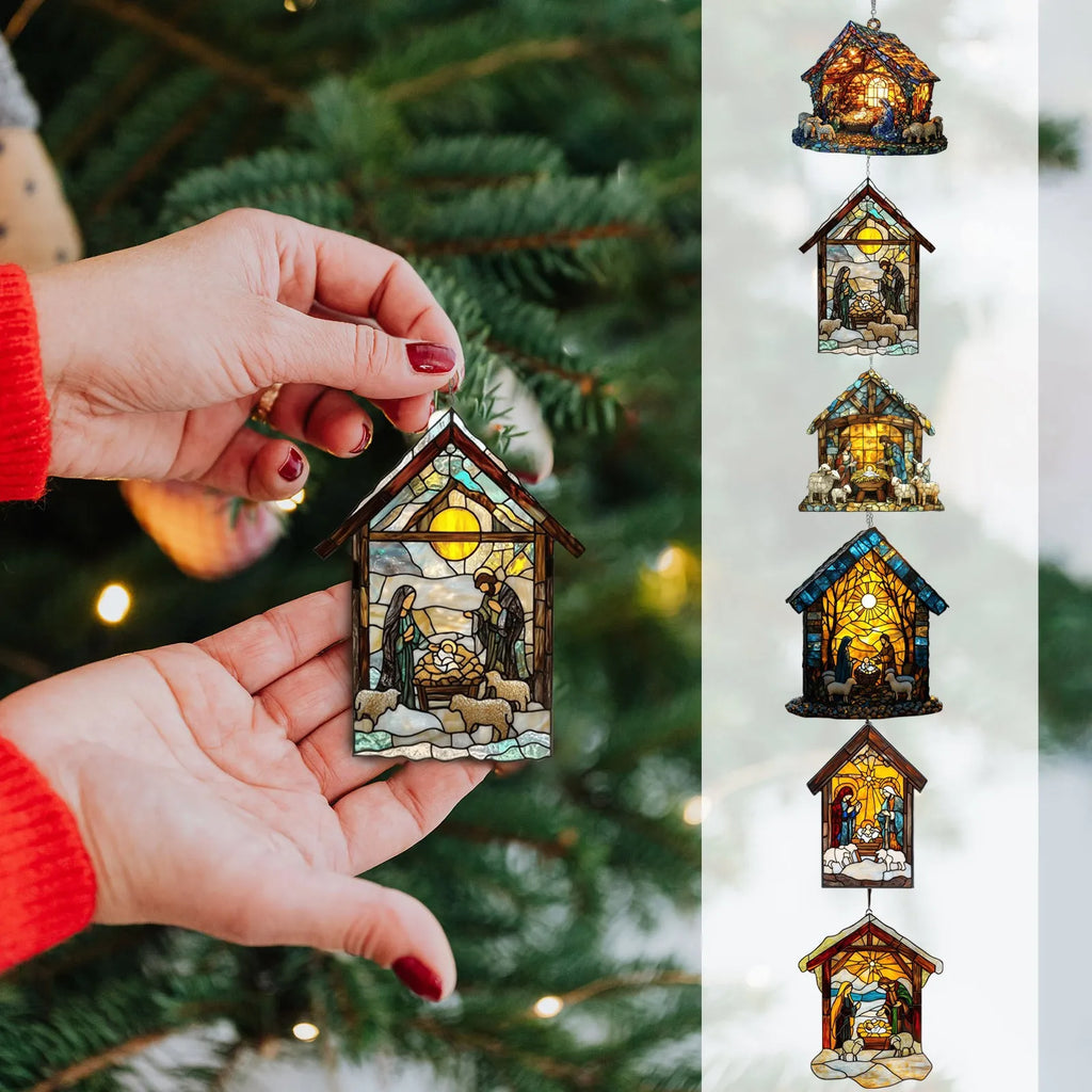 Nativity Scene Suncatcher – Stained Acrylic Window Ornament Window Suncatcher Oasis Select
