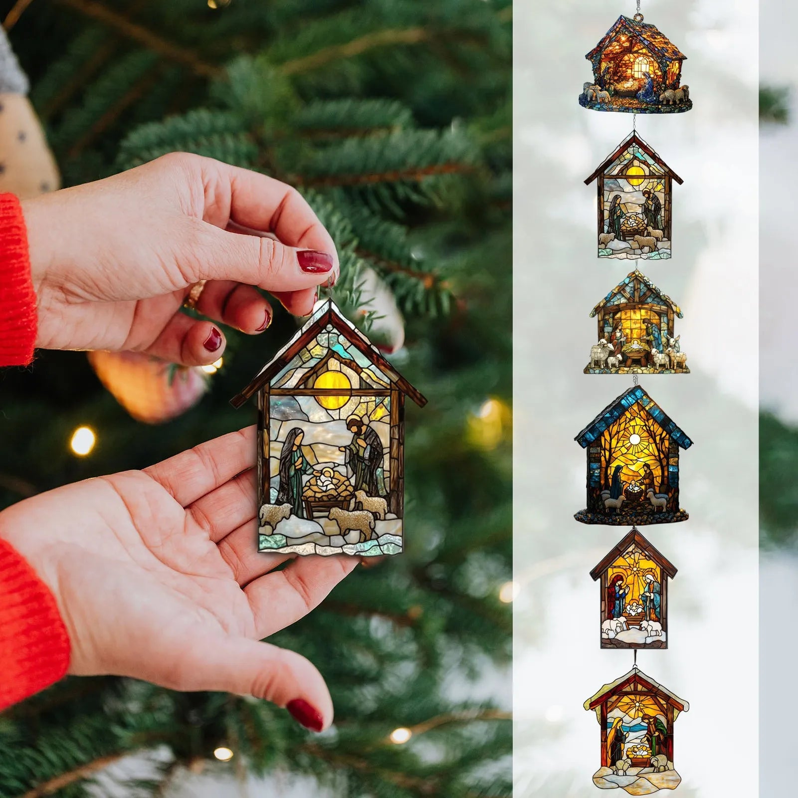 Nativity Scene Suncatcher – Stained Acrylic Window Ornament Window Suncatcher Oasis Select