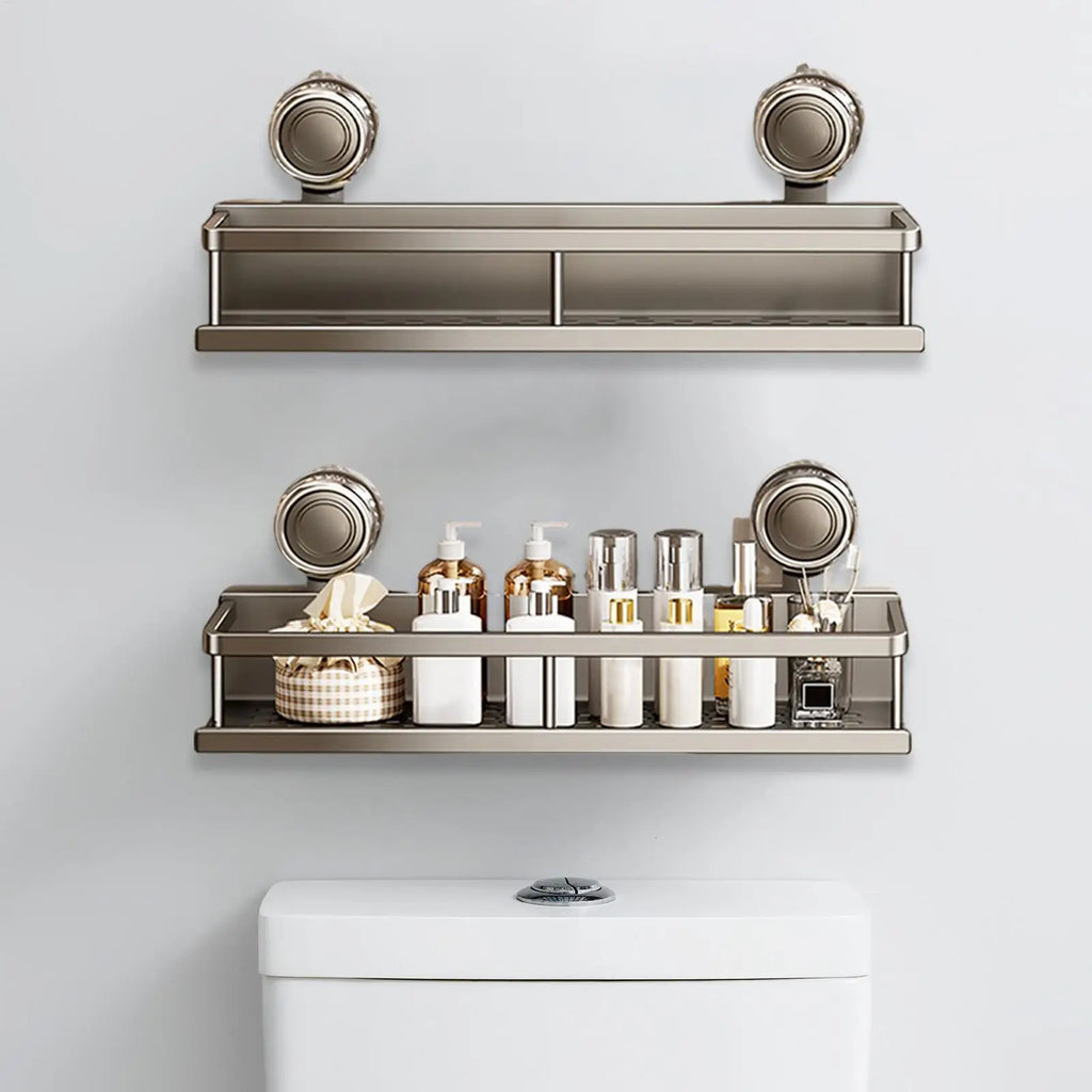 Suction Cup Shower Shelf No Drilling Shelves Wall Storage Space Saving Solution for Apartment Kitchen Restroom Living Room Home Oasis Select
