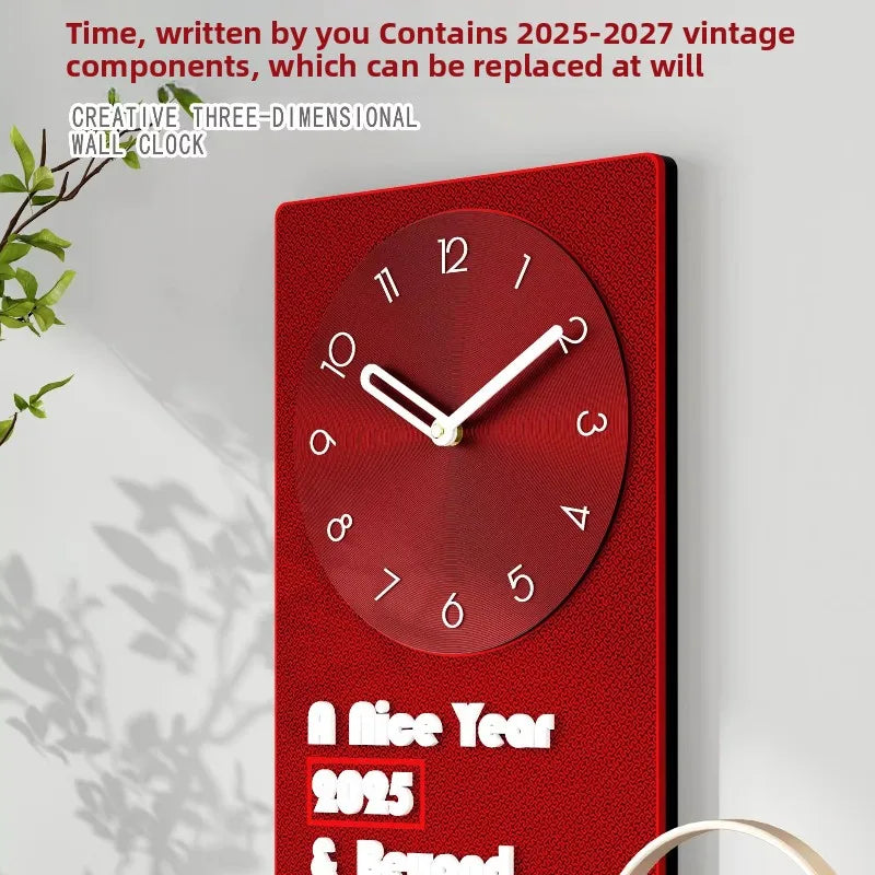 Watch Clock Wall Mounted Ultra Quiet Creative Three-dimensional Minimalist New Home Wall Clock Minimalist Living Room Oasis Select