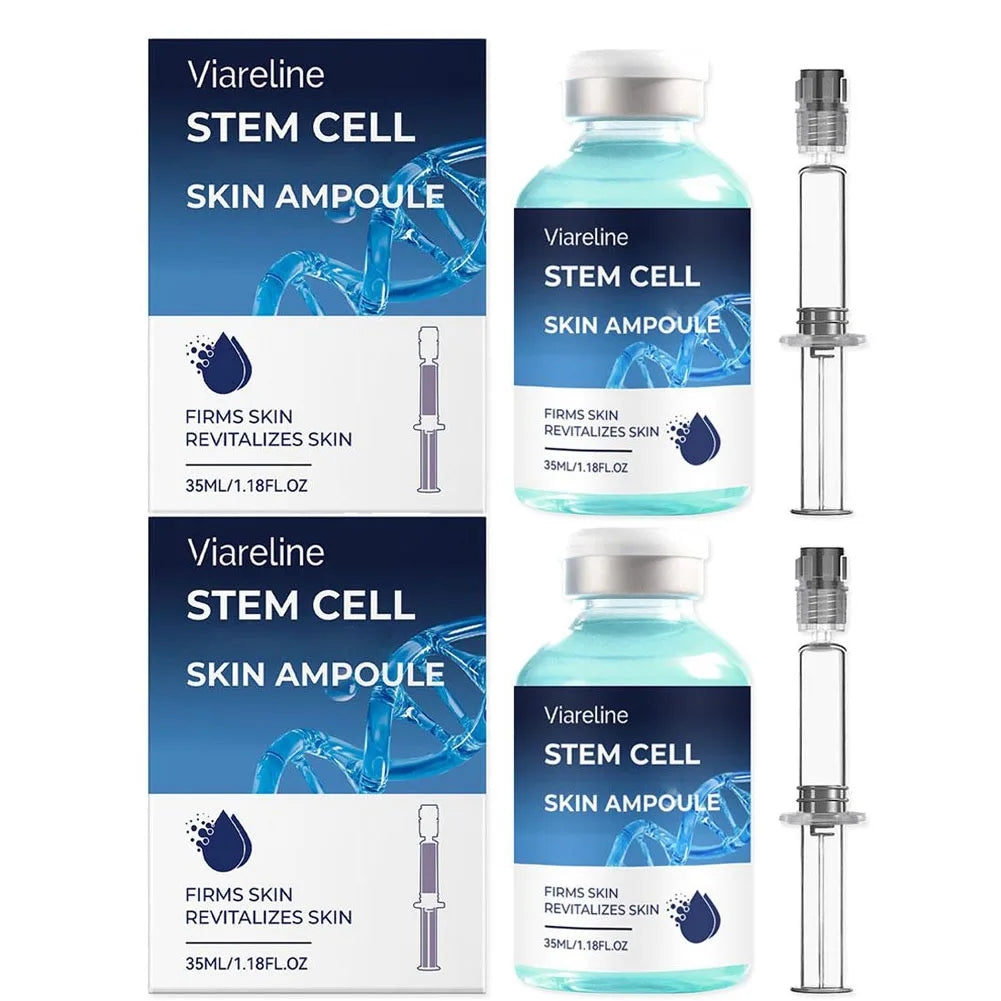Viareline Stem Cell Skin Ampoule 35ml Firming Essence Reduces Fine Lines Rejuvenates Face Serum Oasis Select 2pcs