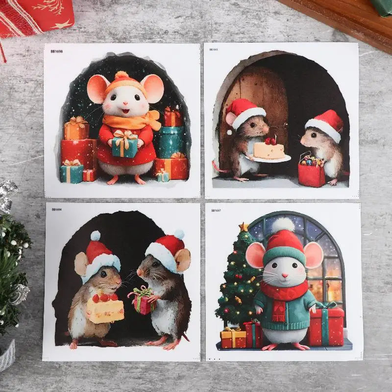 Christmas Mouse Hole Wall Stickers | Festive Home Decor
