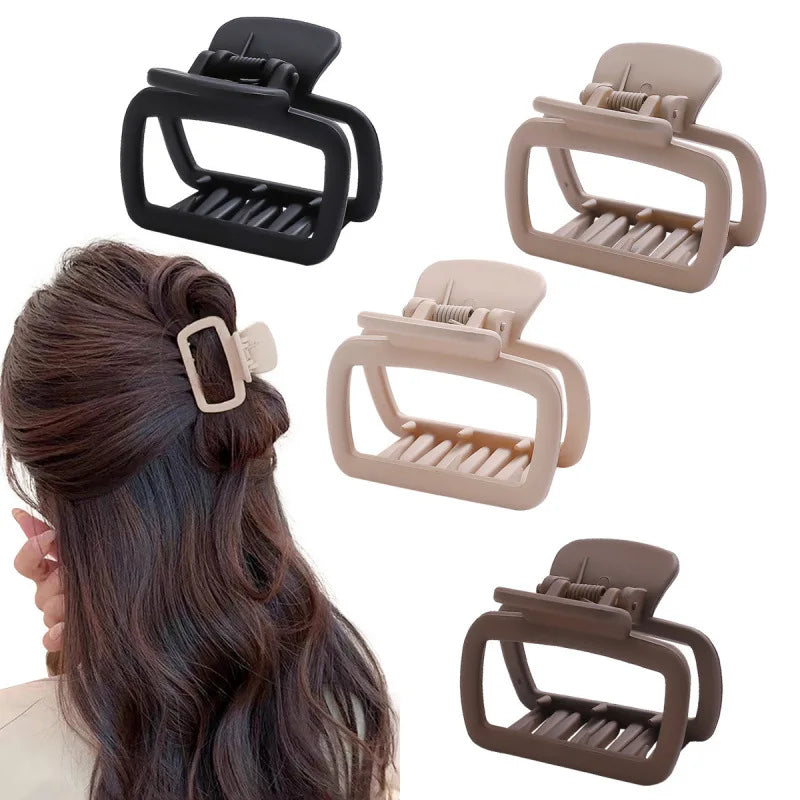 1/4PCS Women's Fashion Elegant Hair Clips Square Lightweight Hair Clips for Hairstyling Makeup Hair Claw Clips Shark Clips Oasis Select 4pcs-C