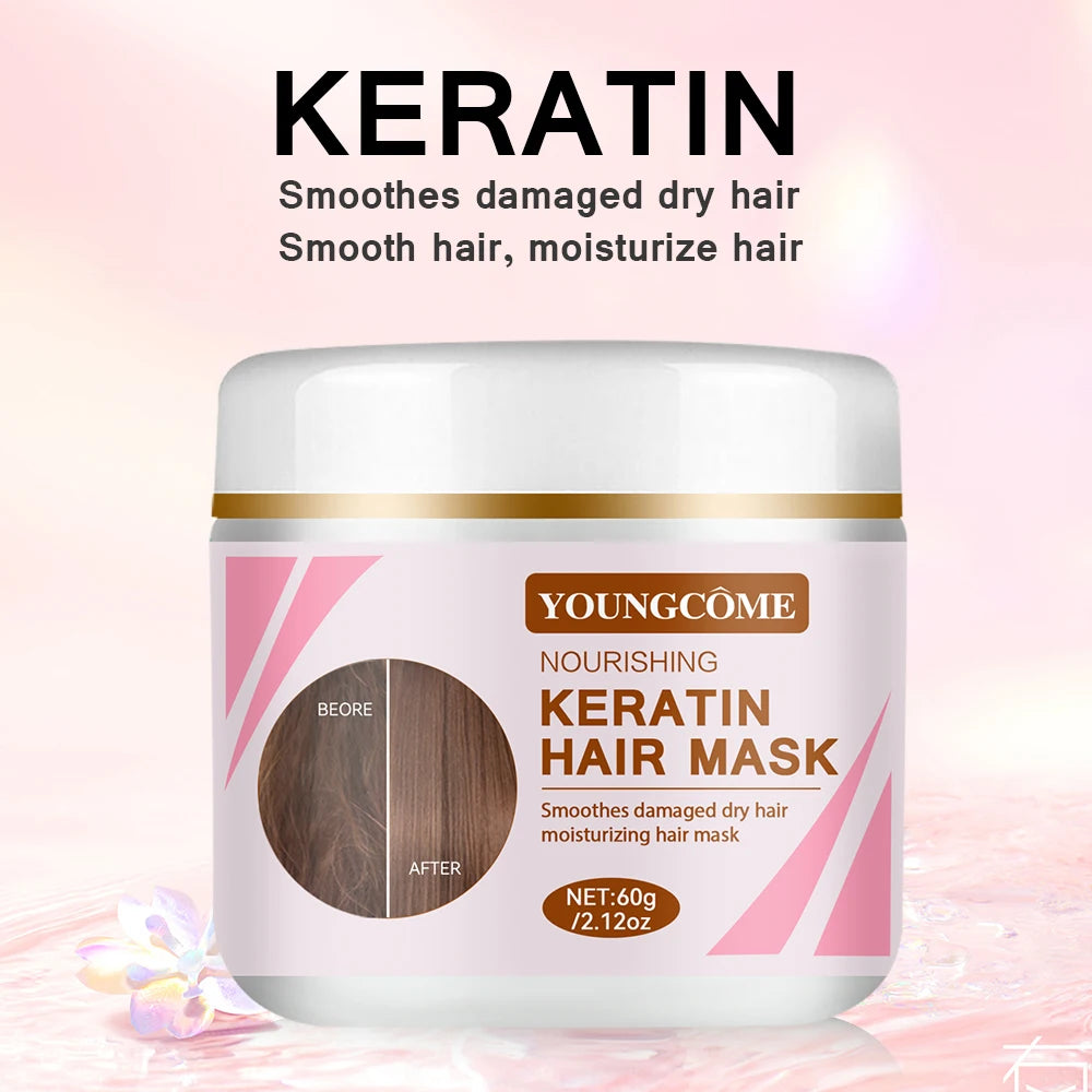 Keratin Collagen Hair Mask Magical Straighten Repair Dry Frizzy Damaged Treat Cream Pro Soft Smooth Shiny Deep Moisturizing Care Oasis Select