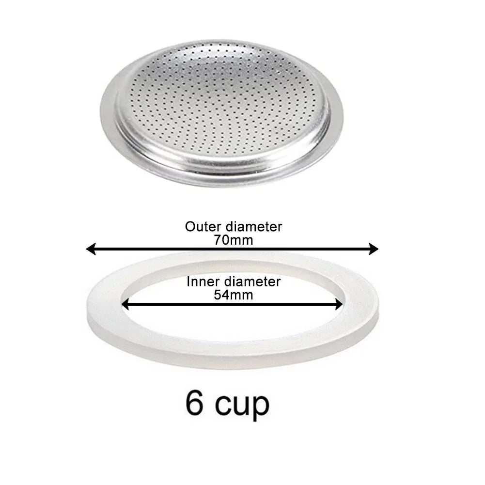 Coffee Rubber Ring Italian Moka Pot Flexible Washer Gasket Ring Replacenent Parts For Cups Moka Pot For Express Pots Oasis Select 6 cup