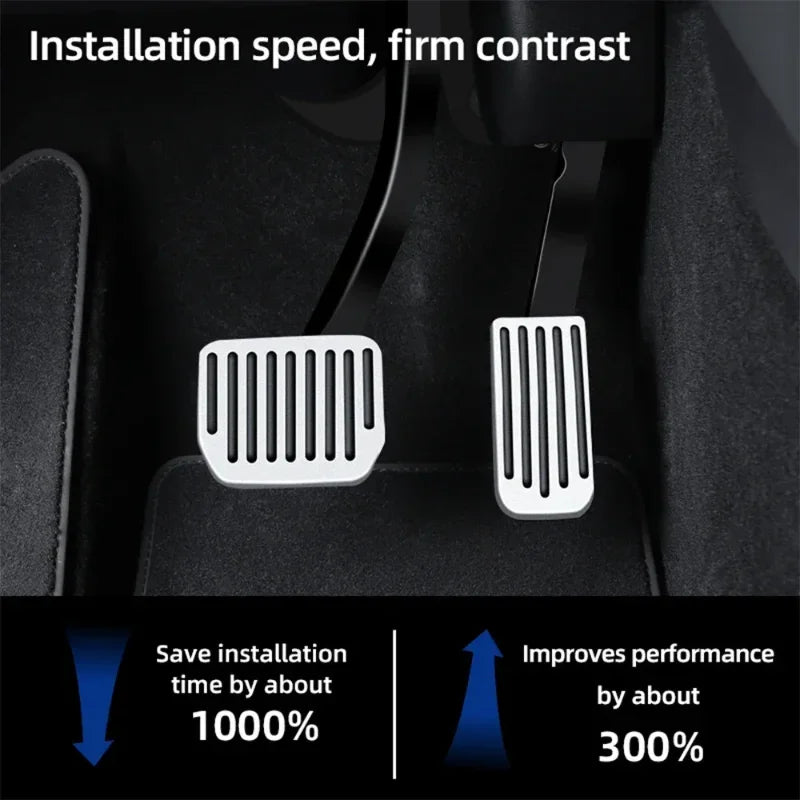 Futhope Car Foot Pedal Pads Covers For Tesla Model 3 Y Highland 2021-2024 Litchi grain anti Slip Accelerator Brake Rest Pedal Oasis Select