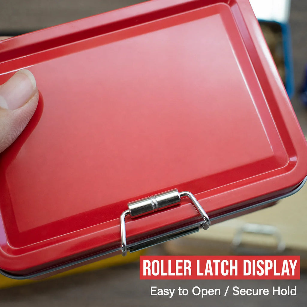 Solid Color Flip Cover Buckle Iron Box with Lid Fishing Craft Storage Tin Durable Metal Sundries Items Organizer Case Oasis Select