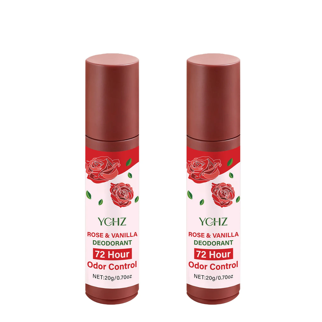 Rose Vanilla Jasmine Roll-On Deodorant | 72-Hour Plant-Based