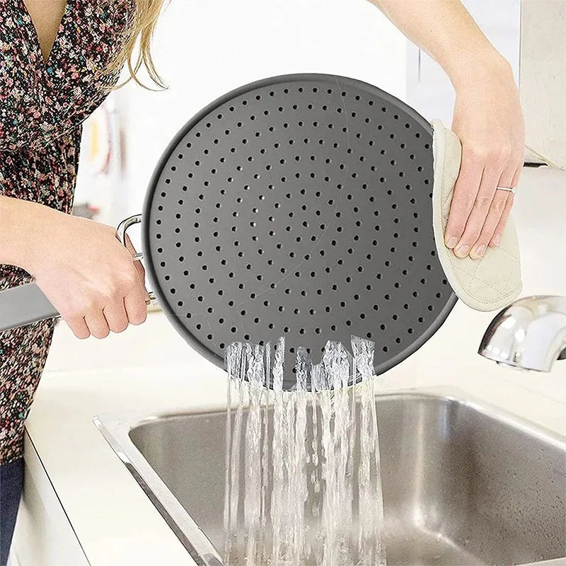 Silicone Splatter Screen with Handle – Oil Splash Guard Lid Splatter Screen Oasis Select