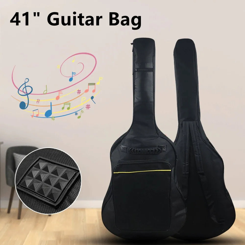 41Inch Guitar Bag Backpack Waterproof Bags Rip-stop Oxford Nylon Double Strap Padded Black Guitar Case Gig Bas Guitars Backpacks Oasis Select