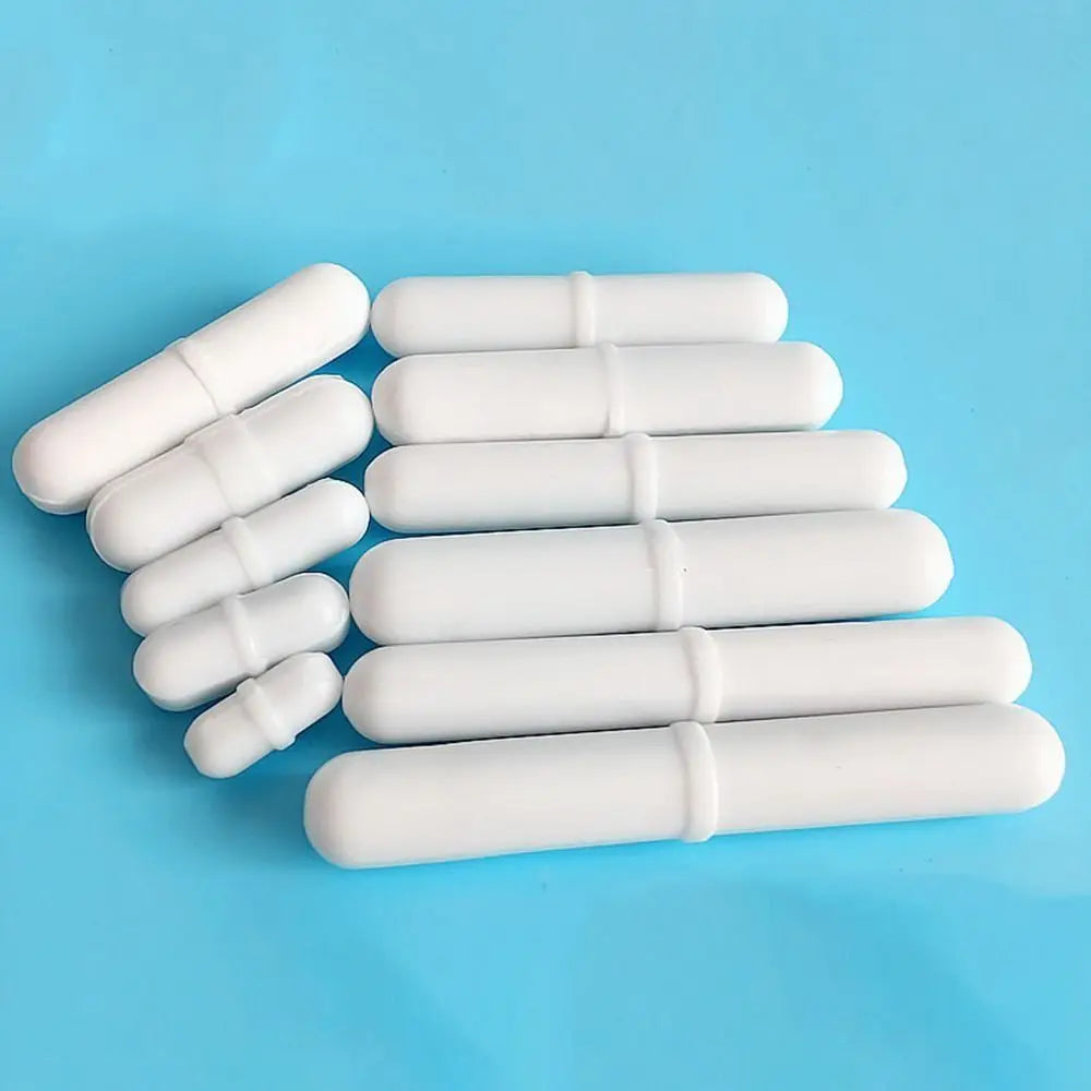 10Pcs PTFE Magnetic Stirrer Mixer White 6-15mm Magnetic Stir Bars Multi Size Easy To Clean Laboratory Stir Rod Lab Supplies Oasis Select